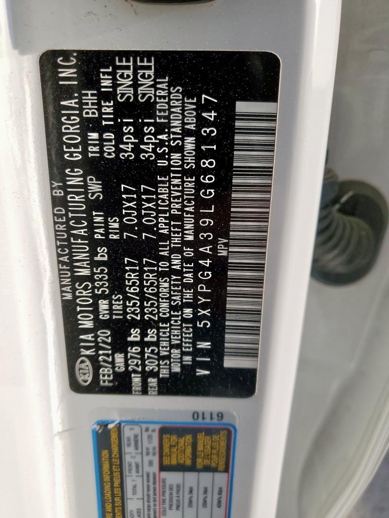 2020 KIA SORENTO L - 5XYPG4A39LG681347