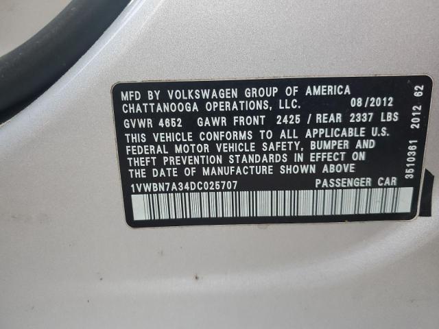 2013 VOLKSWAGEN PASSAT SE - 1VWBN7A34DC025707