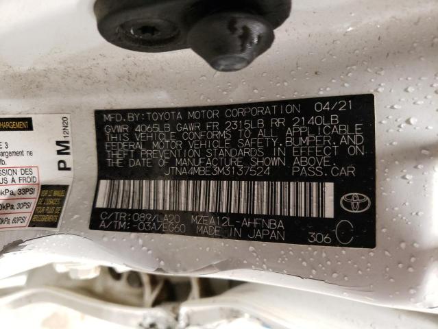 2021 TOYOTA COROLLA XS - JTNA4MBE3M3137524