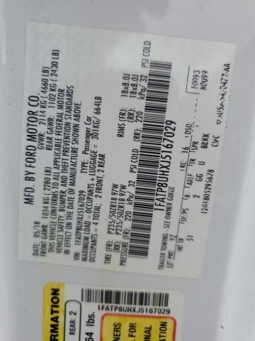 2018 FORD MUSTANG 1FATP8UHXJ5167029