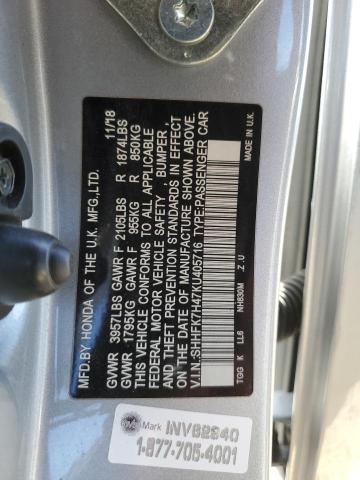 2019 HONDA CIVIC SPOR - SHHFK7H47KU405716
