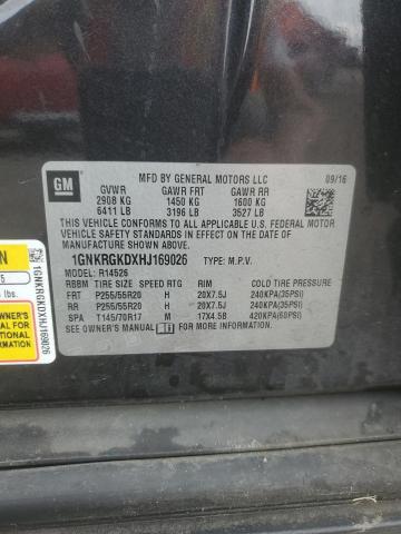 2017 CHEVROLET TRAVERSE LT 1GNKRGKDXHJ169026