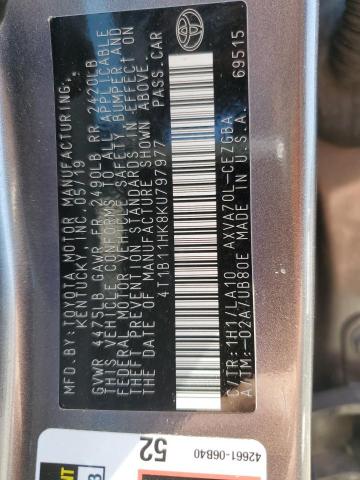 2019 TOYOTA CAMRY L - 4T1B11HK8KU797977