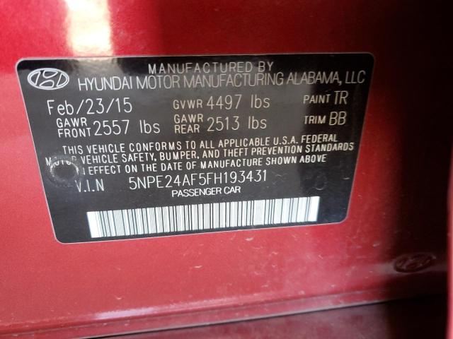 2015 HYUNDAI SONATA SE - 5NPE24AF5FH193431