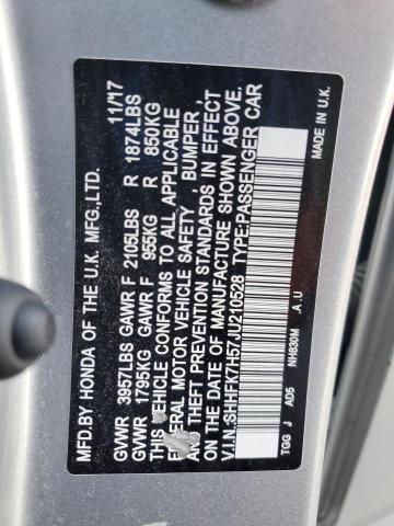 2018 HONDA CIVIC EX - SHHFK7H57JU210528