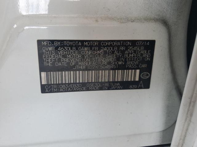 2015 LEXUS IS 250 - JTHBF1D2XF5045451