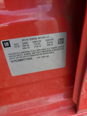 2015 CHEVROLET CRUZE LT #3279575254