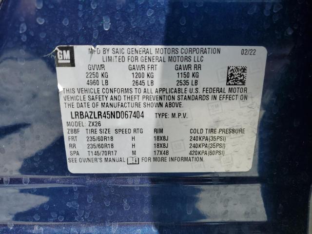 2022 BUICK ENVISION P - LRBAZLR45ND067404