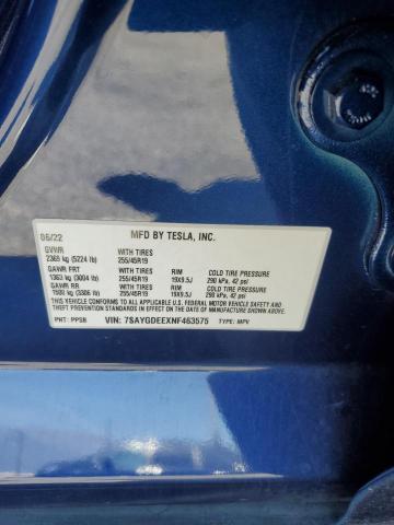 2022 TESLA MODEL Y - 7SAYGDEEXNF463575