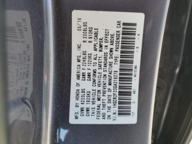 2016 HONDA ACCORD LX 1HGCR2F33GA219279
