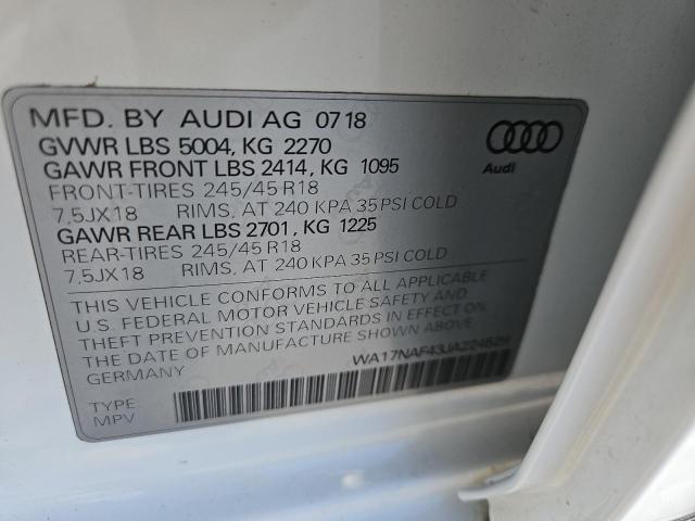2018 AUDI A4 ALLROAD WA17NAF43JA224529