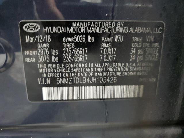 2018 HYUNDAI SANTA FE S - 5NMZTDLB4JH103426