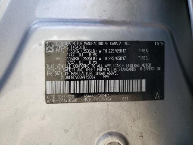 2016 TOYOTA RAV4 XLE - 2T3RFREV6GW419684