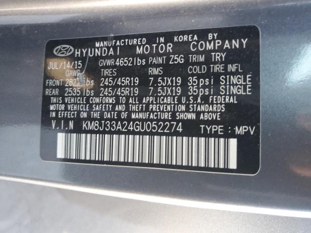 2016 HYUNDAI TUCSON LIM - KM8J33A24GU052274