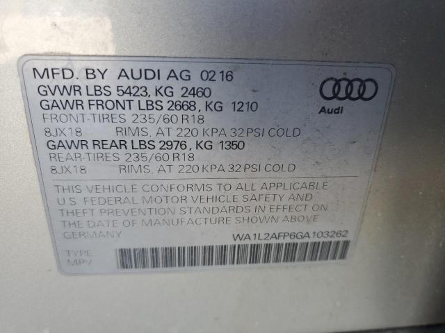 2016 AUDI Q5 PREMIUM - WA1L2AFP6GA103262