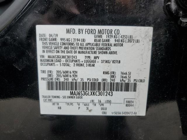 2019 FORD ECOSPORT S - MAJ6S3GLXKC301243