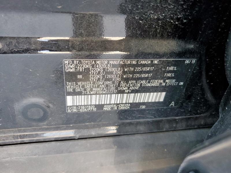 2019 TOYOTA RAV4 LE - 2T3LWRFVXKW022217