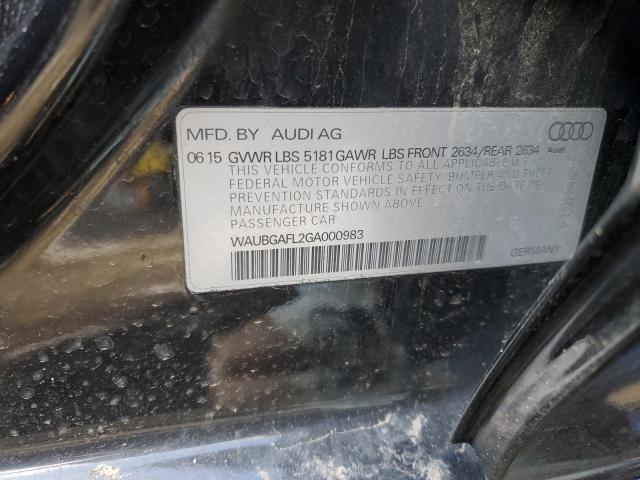 2016 AUDI S4 PREMIUM - WAUBGAFL2GA000983
