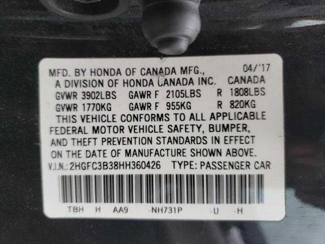 2017 HONDA CIVIC EX - 2HGFC3B38HH360426