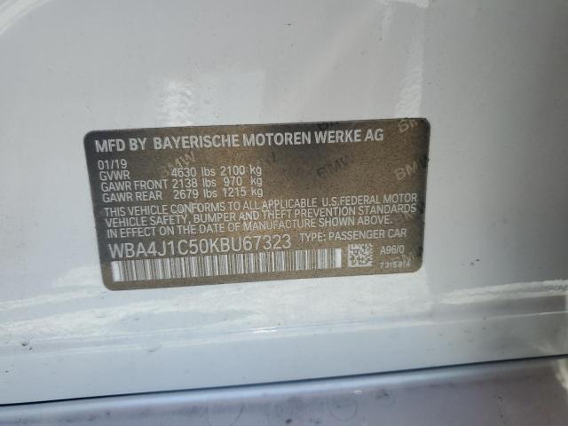2019 BMW 430I GRAN WBA4J1C50KBU67323