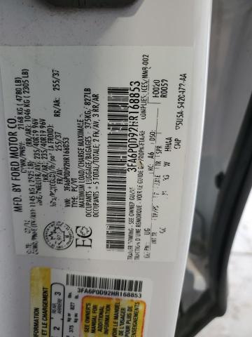 2017 FORD FUSION TIT 3FA6P0D92HR168853