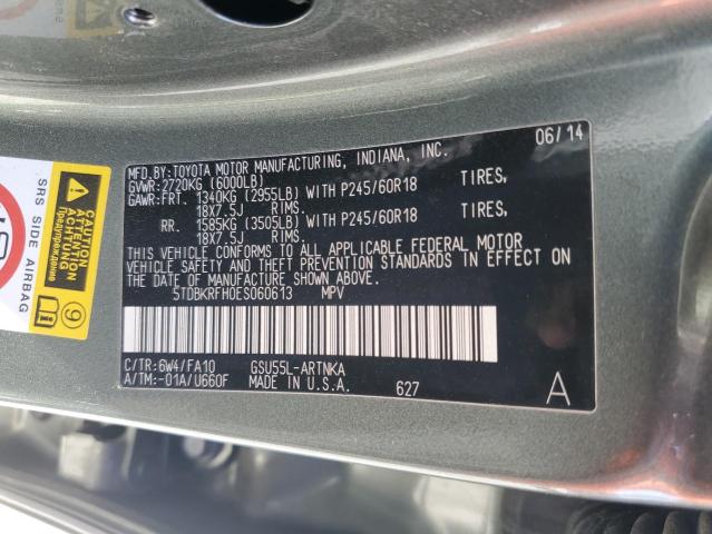 2014 TOYOTA HIGHLANDER - 5TDBKRFH0ES060613