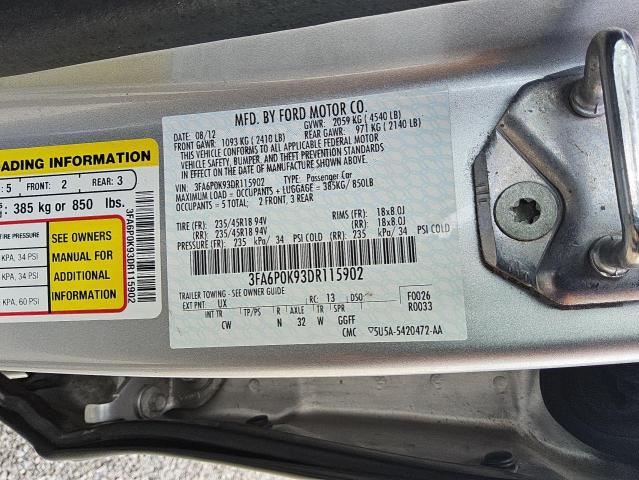 2013 FORD FUSION TIT - 3FA6P0K93DR115902