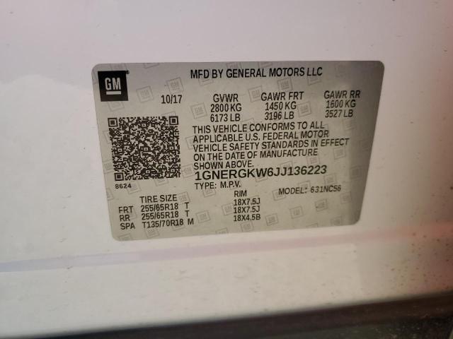 2018 CHEVROLET TRAVERSE L - 1GNERGKW6JJ136223