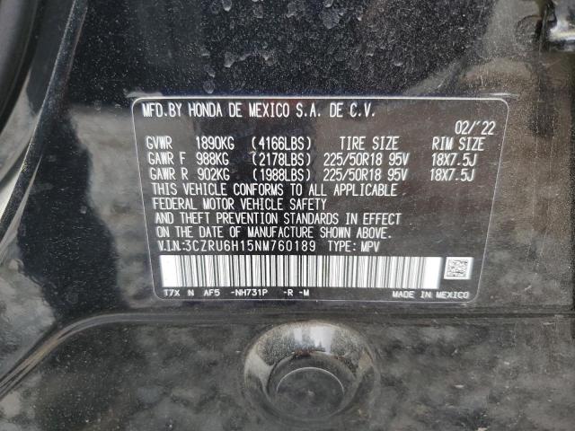 2022 HONDA HR-V SPORT - 3CZRU6H15NM760189