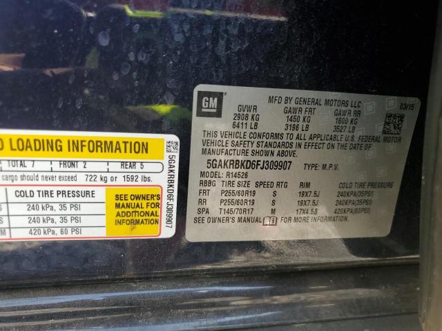2015 BUICK ENCLAVE 5GAKRBKD6FJ309907