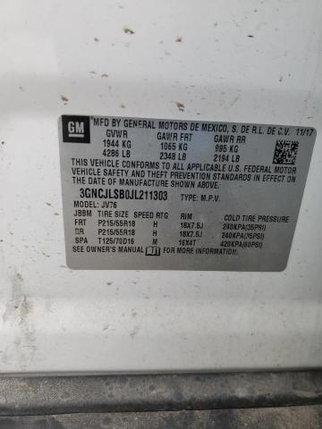 2018 CHEVROLET TRAX 1LT - 3GNCJLSB0JL211303