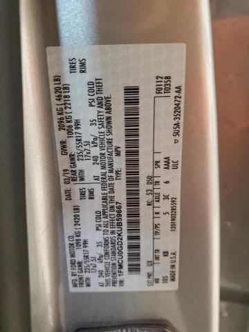 2019 FORD ESCAPE SE - 1FMCU0GD2KUB59667