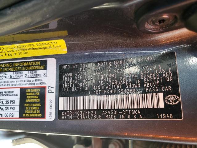 2013 TOYOTA CAMRY L - 4T1BF1FK9DU291260