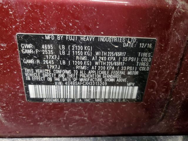 2017 SUBARU OUTBACK 2. #3294455538