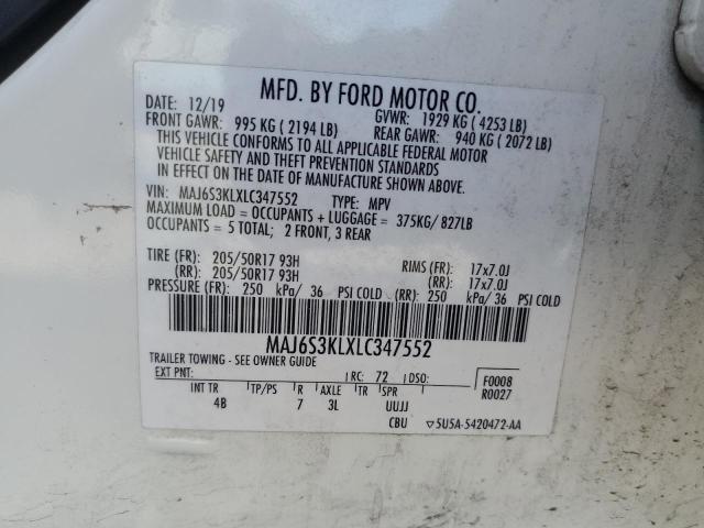 2020 FORD ECOSPORT T MAJ6S3KLXLC347552