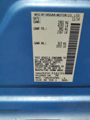 2015 NISSAN LEAF S 1N4AZ0CP5FC316235