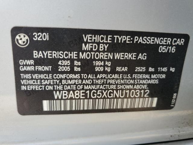 2016 BMW 320 I - WBA8E1G5XGNU10312