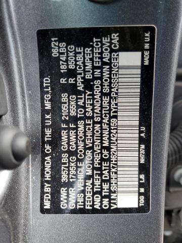 2021 HONDA CIVIC EX #3310505060