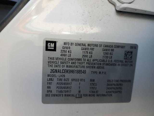 2017 CHEVROLET EQUINOX LT - 2GNALCEK9H6188549