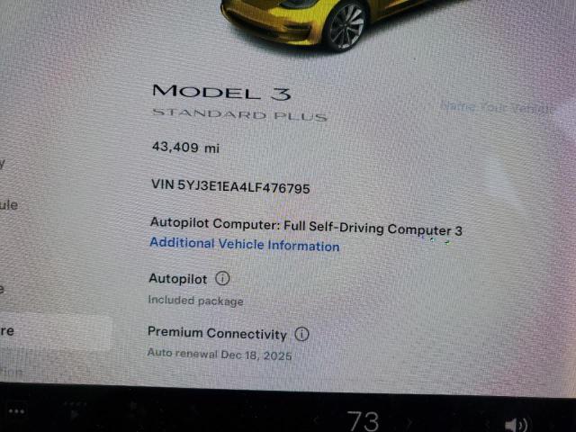 2020 TESLA MODEL 3 5YJ3E1EA4LF476795