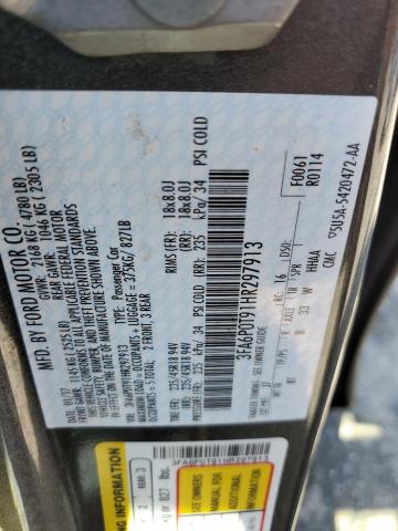 2017 FORD FUSION SE - 3FA6P0T91HR297913
