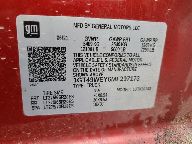 2021 GMC SIERRA K35 - 1GT49WEY6MF297173