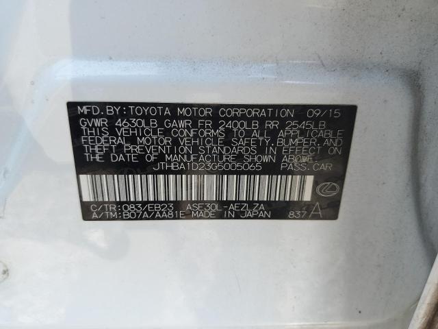 2016 LEXUS IS 200T - JTHBA1D23G5005065