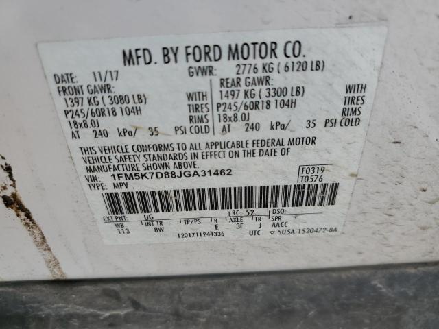 2018 FORD EXPLORER X - 1FM5K7D88JGA31462