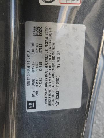 2017 CHEVROLET CAMARO LT - 1G1FB3DS8H0179670