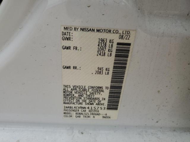 2022 NISSAN ALTIMA SR - 1N4BL4CV9NN415753