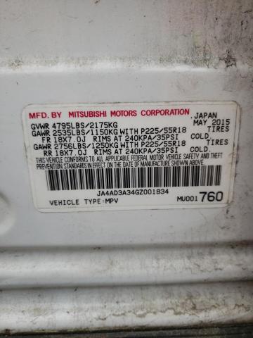 2016 MITSUBISHI OUTLANDER - JA4AD3A34GZ001834