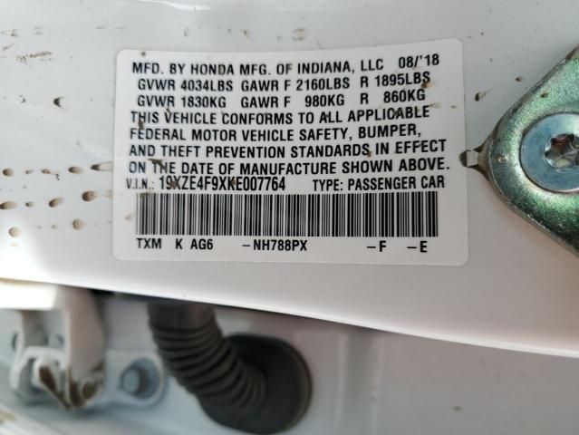 2019 HONDA INSIGHT TO 19XZE4F9XKE007764
