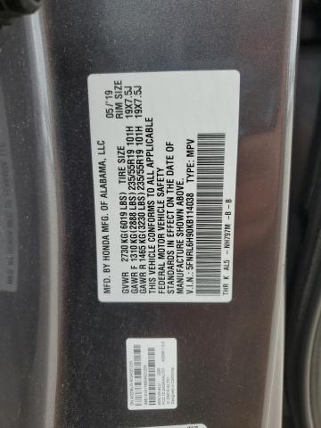 2019 HONDA ODYSSEY EL 5FNRL6H90KB114038