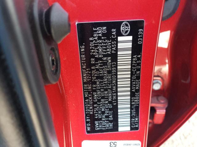 2022 TOYOTA CAMRY XSE - 4T1K61AK5NU019913